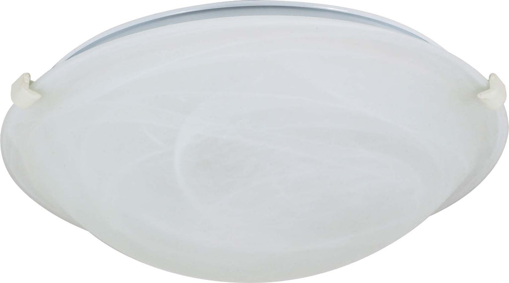 Nuvo 1-Light 12" Flush Mount Fixture w/ Alabaster Glass in Textured White Finish