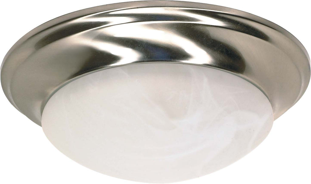 Nuvo 1-Light 12" Twist Lock Flush Fixture w/ Alabaster Glass in Brushed Nickel