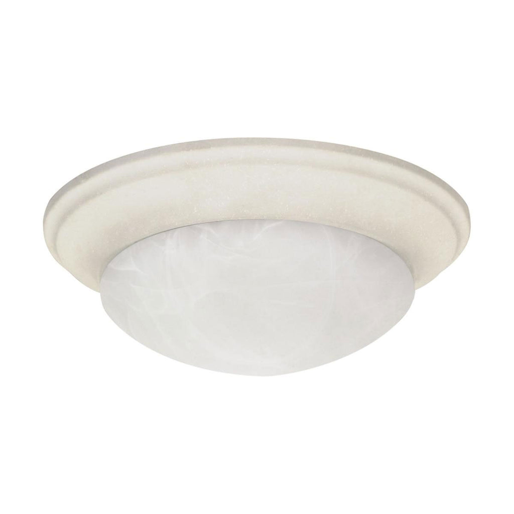 Nuvo 2-Light 14" Medium Dome Twist & Lock w/ Alabaster Glass in Textured White
