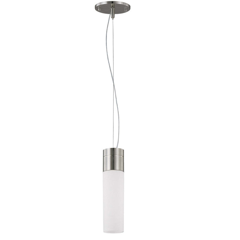 Nuvo Link - 1 Light Tube Pendant w/ White Glass