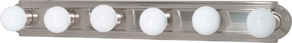 Nuvo 6-Light 36" Vanity Strip w/ Racetrack Style in Brushed Nickel Finish