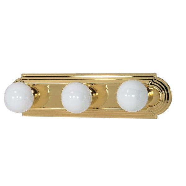 Nuvo 3-Light 18" Vanity Strip Fixture w/ Racetrack Style in Polished Brass