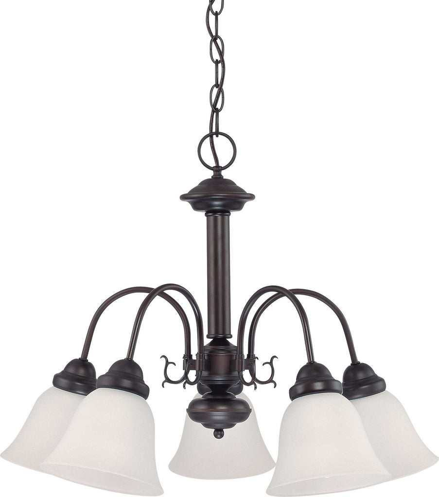 Nuvo Ballerina 5-Light 24" Chandelier w/ Frosted White Glass in Mahogany Bronze