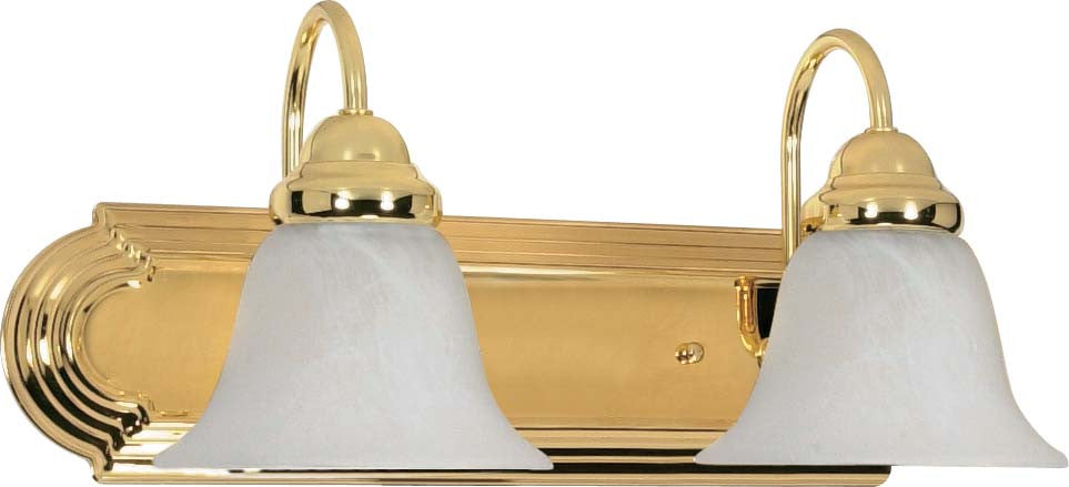 Nuvo Ballerina 2-Light 18" Vanity & Wall w/ Alabaster Glass in Polished Brass