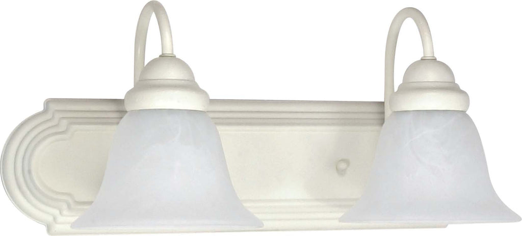 Nuvo Ballerina 2-Light 18" Vanity & Wall w/ Alabaster Glass in Textured White