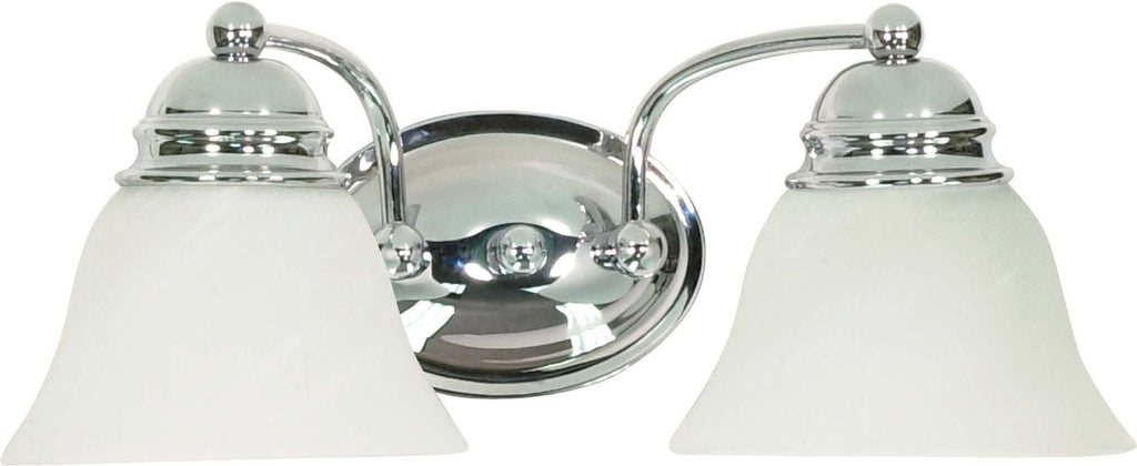 Nuvo Empire 2-Light 15" Vanity w/ Alabaster Glass in Polished Chrome Finish