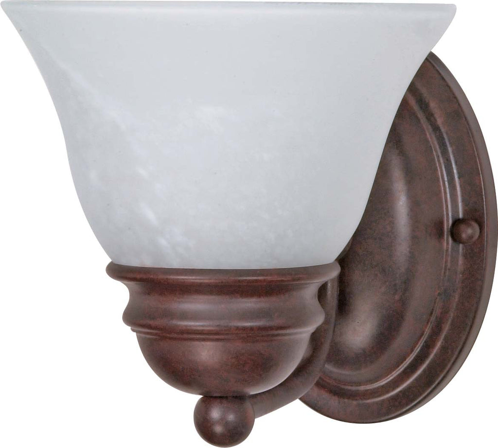 Nuvo Empire 1-Light 7" Vanity w/ Alabaster Glass in Old Bronze Finish