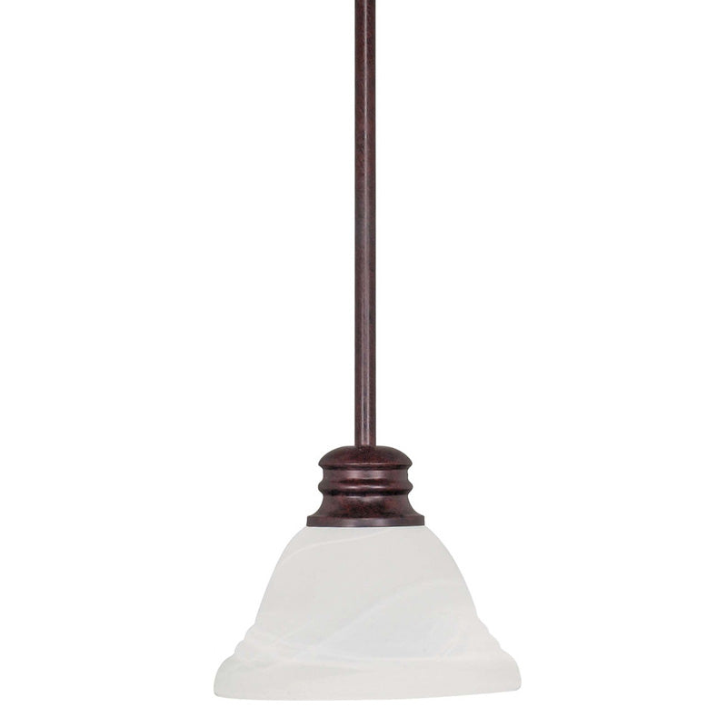 Nuvo Empire 1-Light 7" Mini Pendant w/ Alabaster Glass in Old Bronze Finish