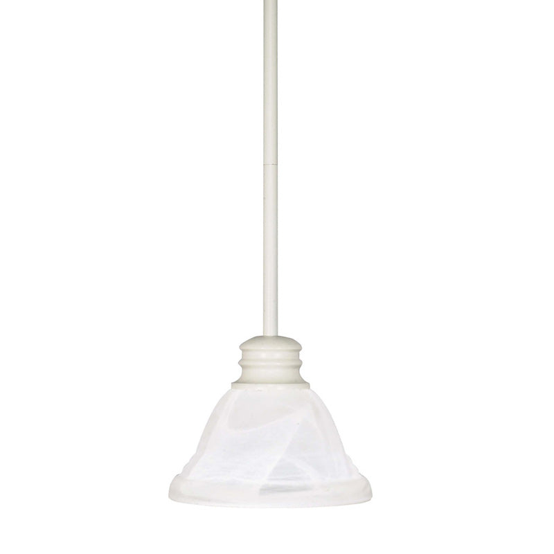 Nuvo Empire 1-Light 7" Mini Pendant w/ Alabaster Glass in Textured White Finish