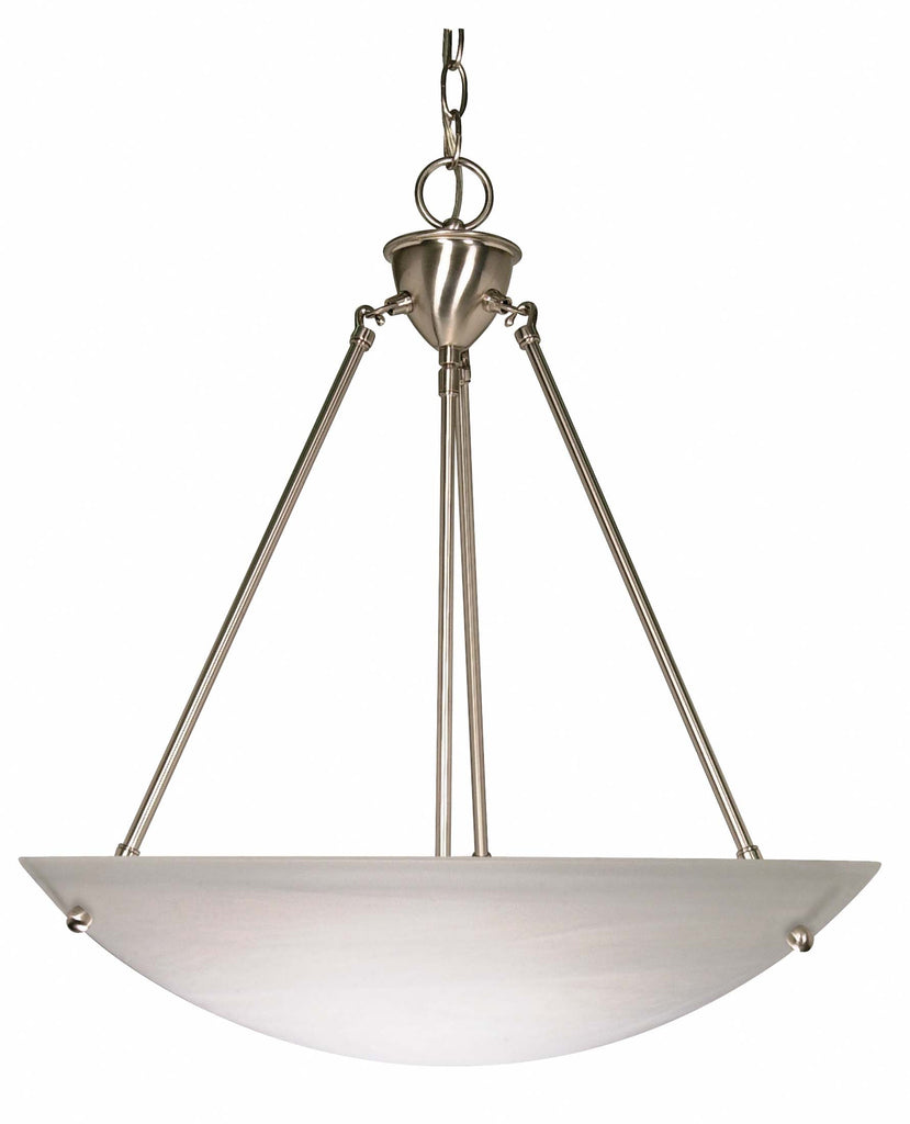 Nuvo 3-Light 23" Hanging Pendant w/ Alabaster Glass in Brushed Nickel Finish