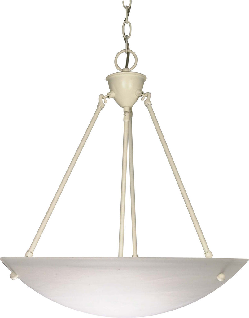 Nuvo 3-Light 23" Hanging Pendant w/ Alabaster Glass in Textured White Finish