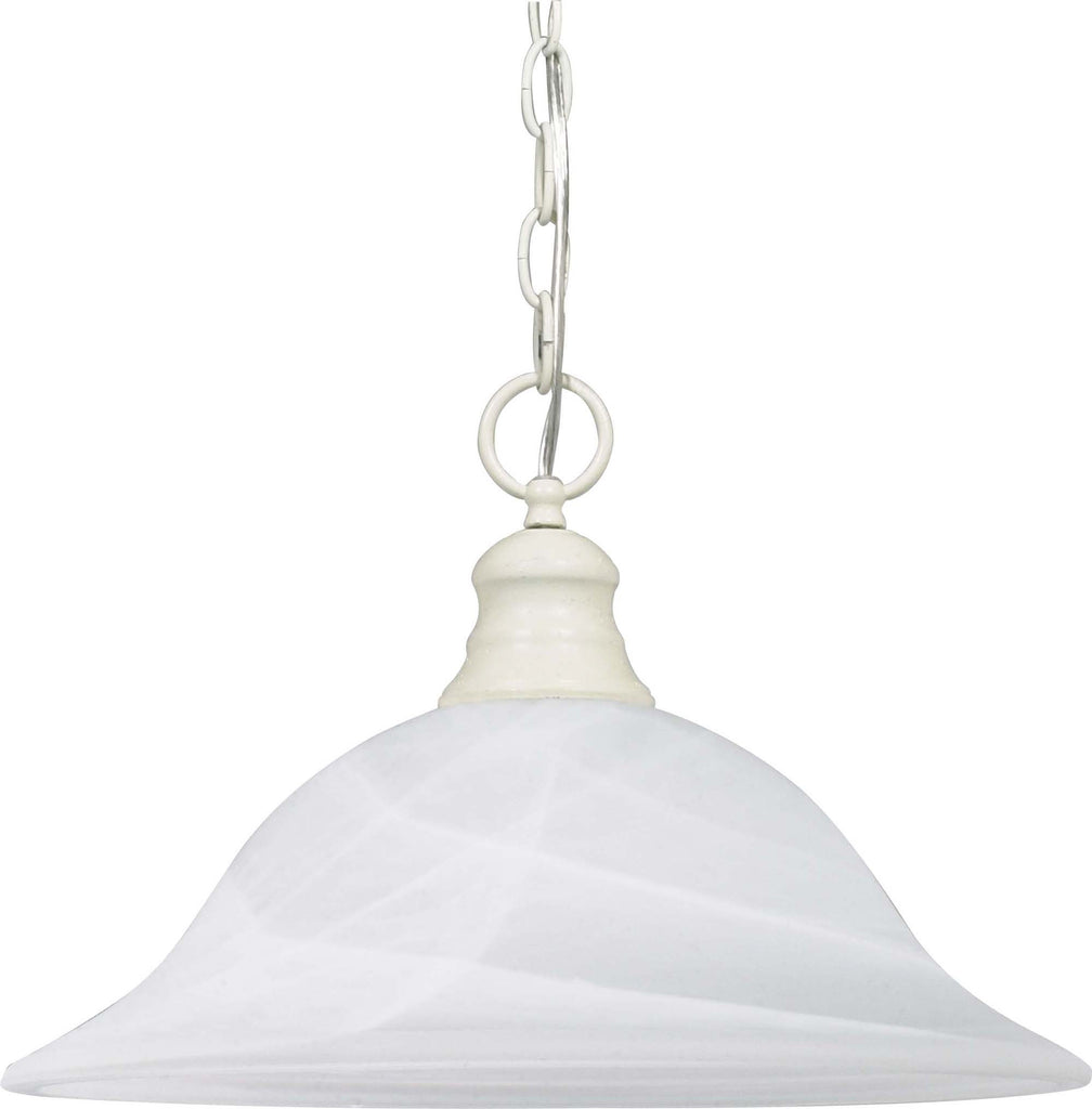 Nuvo 1-Light 16" Hanging Dome Pendant w/ Alabaster Glass inTextured White Finish