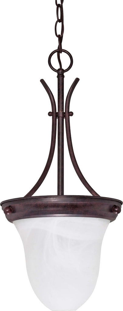 Nuvo 1-Light 10" Pendant Fixture w/ Alabaster Glass in Old Bronze Finish
