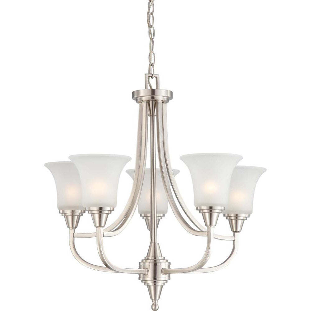 Nuvo Surrey - 5 Light Chandelier w/ Frosted Glass