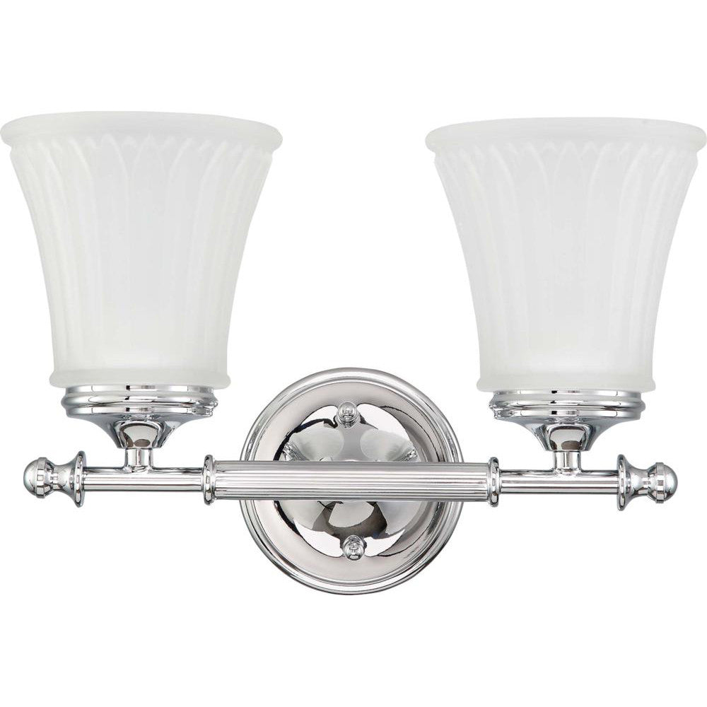Nuvo Teller - 2 Light Vanity Fixture w/ Frosted Etched Glass