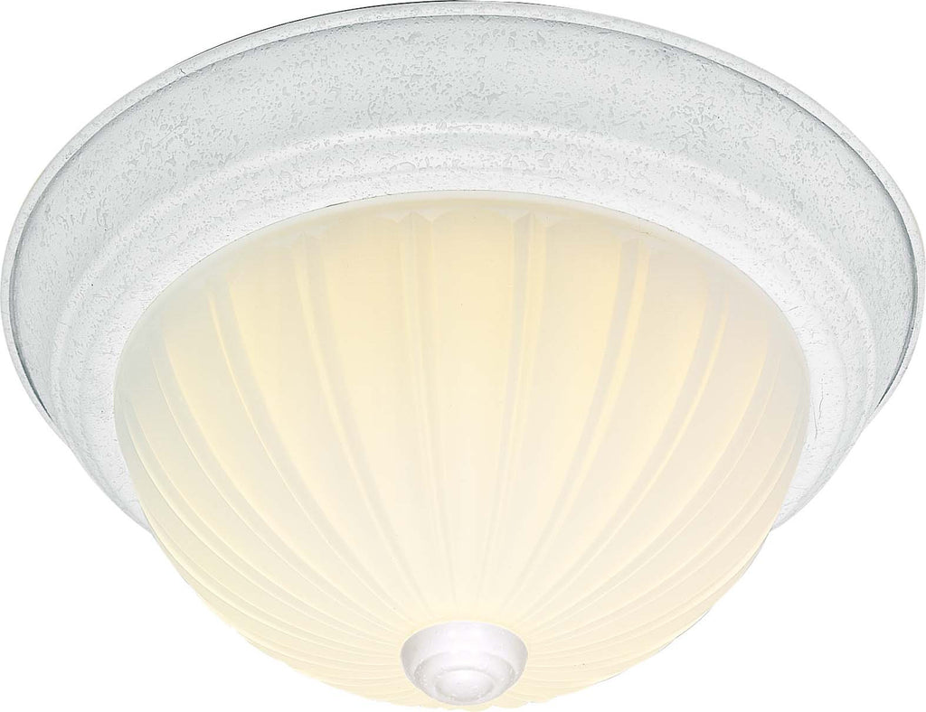 Nuvo 3-Light 15" Dome Flush Mount w/ Frosted Melon Glass in White Finish