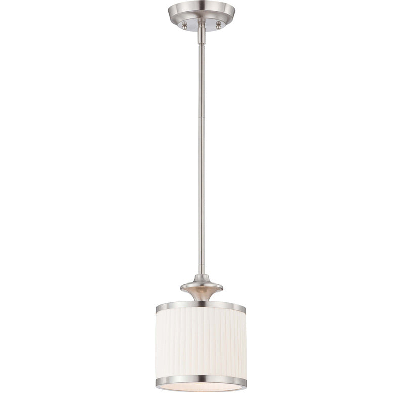 Nuvo Candice - 1 Light Mini Pendant w/ Pleated White Shade