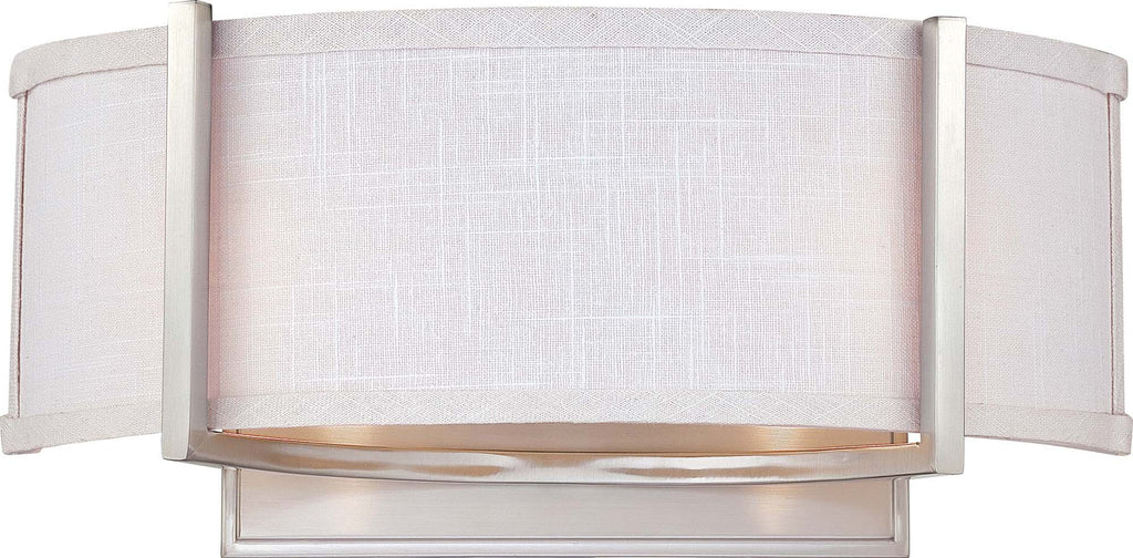 Nuvo Gemini - 2 Light Wall Sconce w/ Slate Gray Fabric Shade