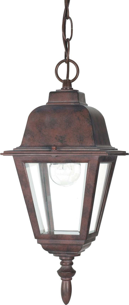 Nuvo Briton 1-Light 10" Hanging Lantern w/ Clear Glass in Old Bronze Finish