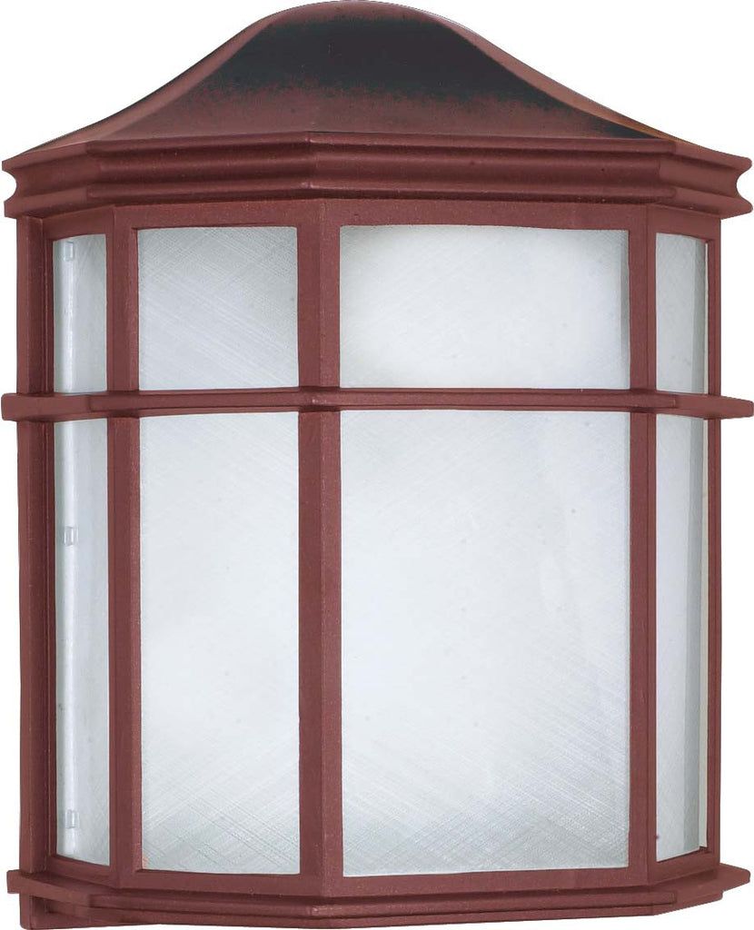 Nuvo 1-Light 10" Cage Wall Lantern w/ Linen Acrylic Lens in Old Bronze Finish