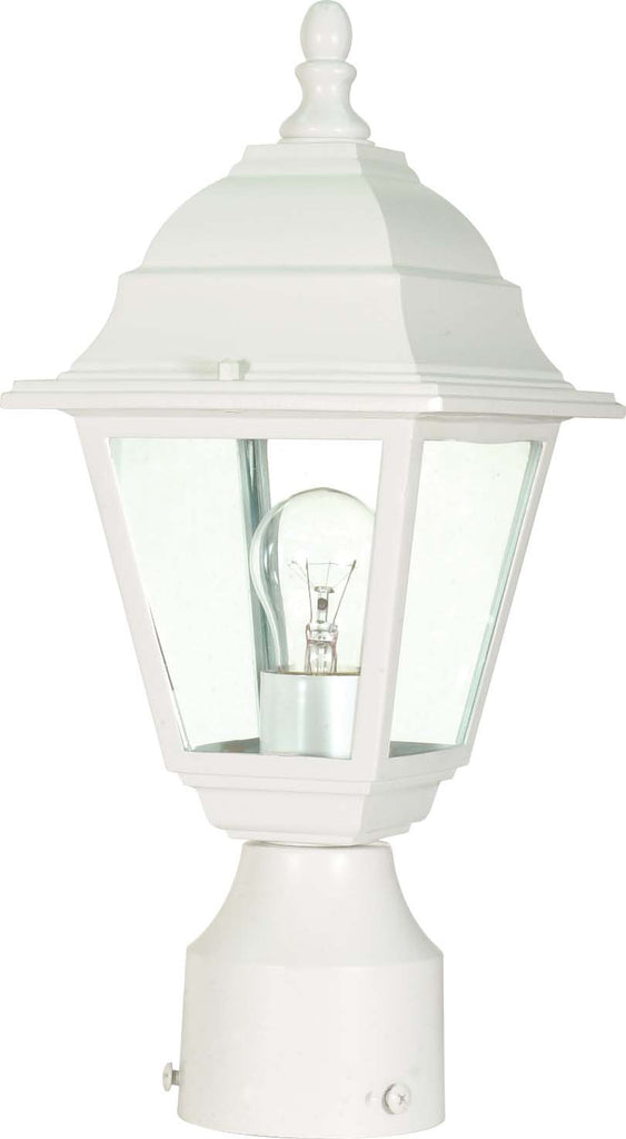 Nuvo Briton 1-Light 14" Post Lantern w/ Clear Glass in White Finish