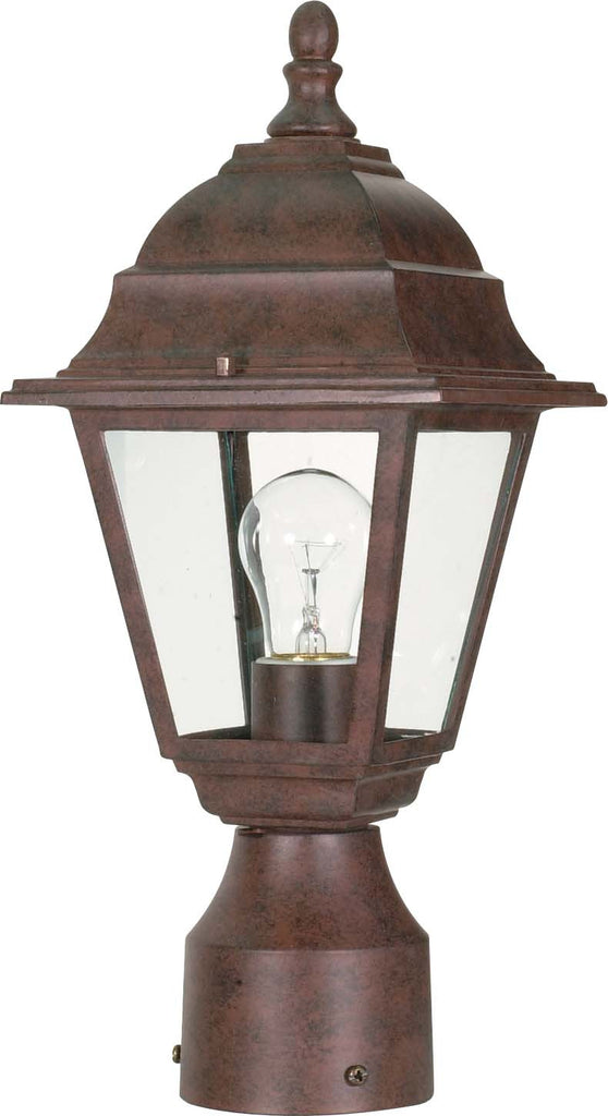Nuvo Briton 1-Light 14" Post Lantern w/ Clear Glass in Old Bronze Finish
