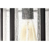 Raiden Outdoor 14-in Wall Light Matte Black Finish w/ Clear Seedy Glass 120v_5