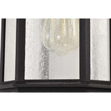 Raiden Outdoor 14-in Wall Light Matte Black Finish w/ Clear Seedy Glass 120v_3