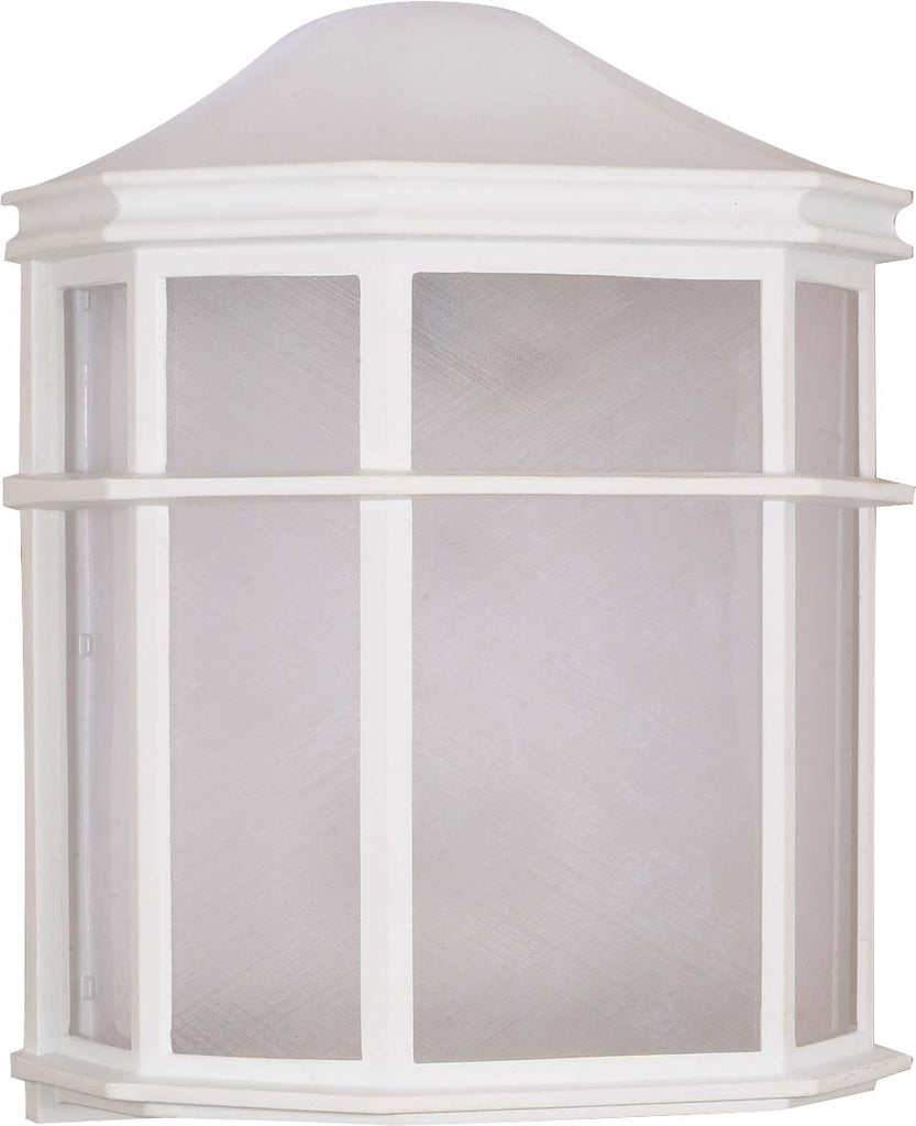 Nuvo 1-Light 10" Cage Wall Lantern w/ 13w GU24 Bulb Included in White Finish