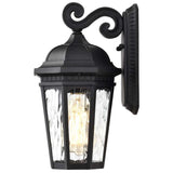 East River 12-in Small Wall Light Matte Black Finish w/ Clear Water Glass - BulbAmerica