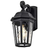 East River 16-in Large Wall Light Matte Black Finish w/ Clear Water Glass