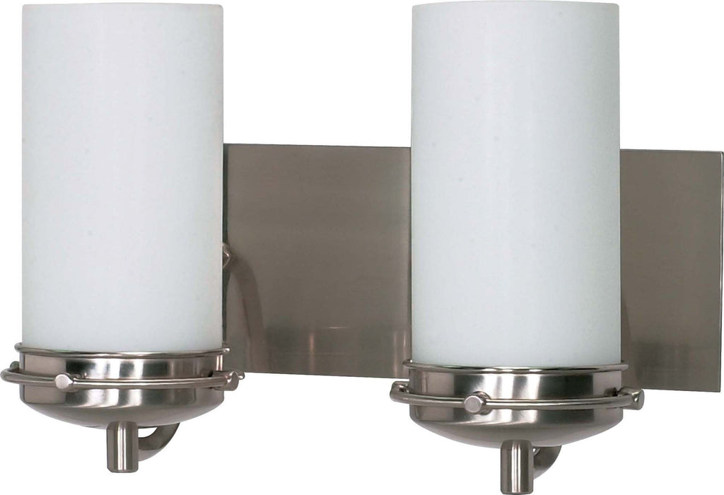 Nuvo Polaris - 2 Light - 14 inch - Vanity - w/ Satin Frosted Glass Shades