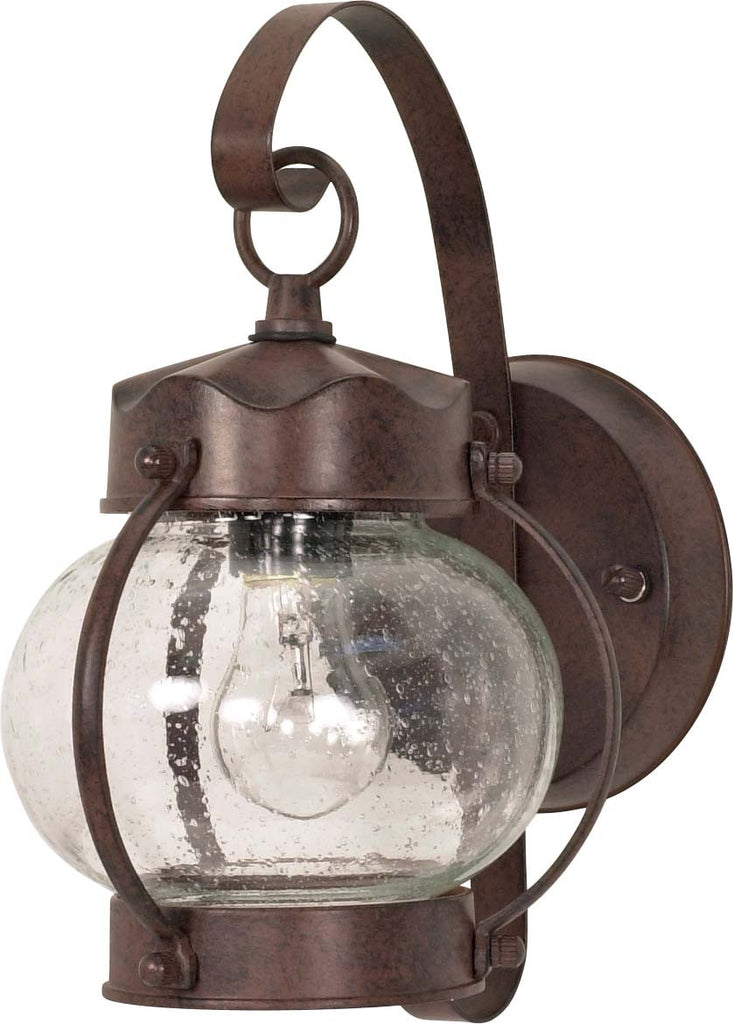 Nuvo 1-Light 11" Onion Wall Lantern w/ Clear Seeded Glass in Old Bronze Finish