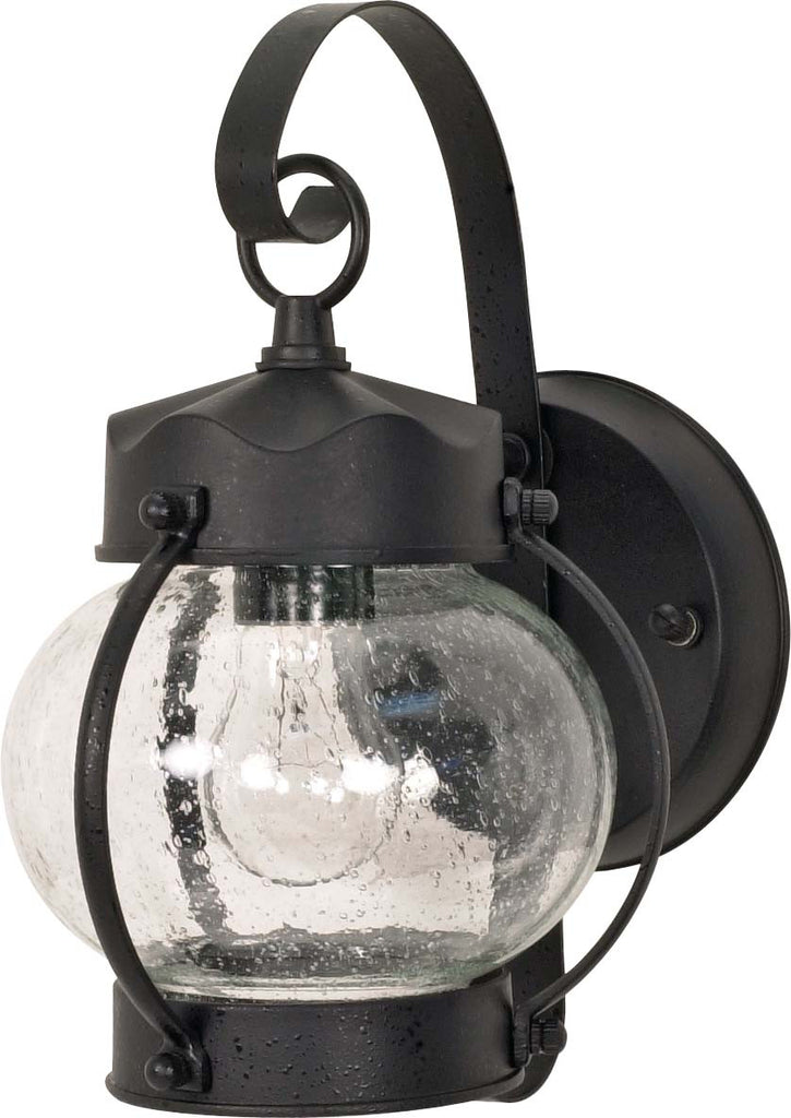 Nuvo 1-Light 11" Onion Wall Lantern w/ Clear Seeded Glass in Textured Black