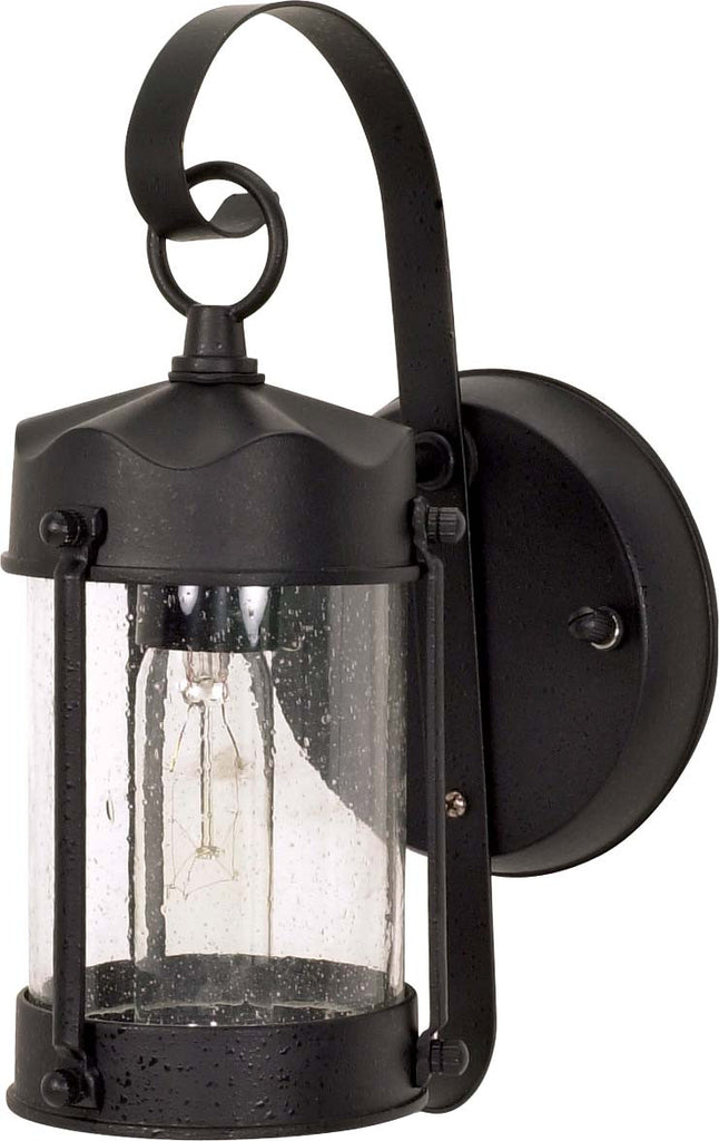 Nuvo 1-Light 11" Piper Wall Lantern w/ Clear Seeded Glass in Textured Black