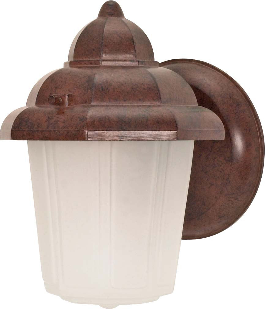 Nuvo 1-Light 9" Wall Hood Lantern w/ Satin Frosted Glass in Old Bronze Finish