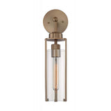 Marina Wall Sconce Fixture Burnished Brass Finish w/ Clear Glass 120v - BulbAmerica