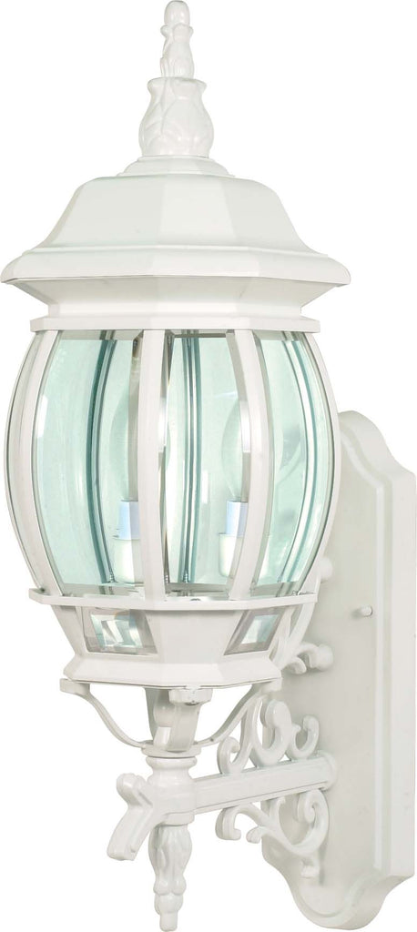 Nuvo Central Park 3-Light 22" Wall Lantern w/ Clear Glass in White Finish