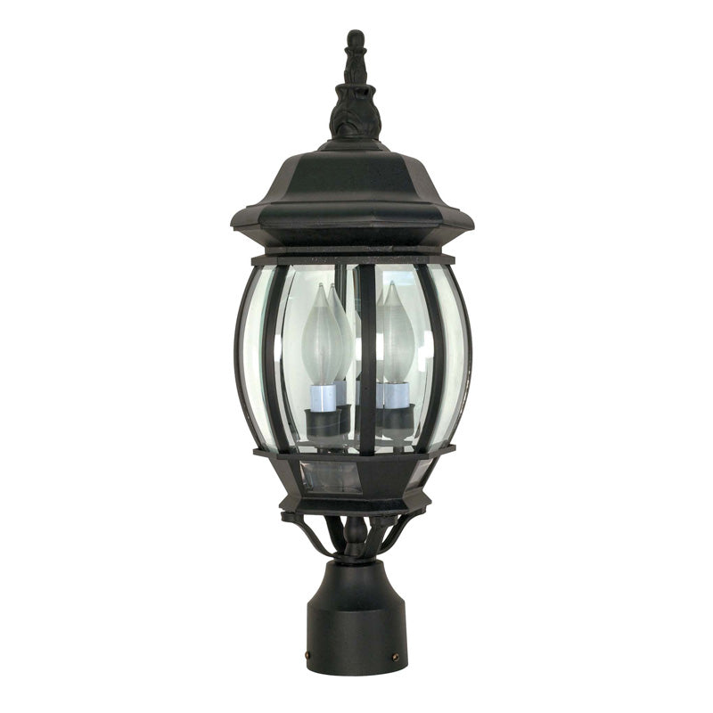Nuvo Central Park 3-Light 21" Post Lantern w/ Clear Glass in Textured Black
