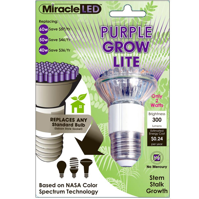 MiraceLED 2w PAR16 Purple LED Grow Light Bulb