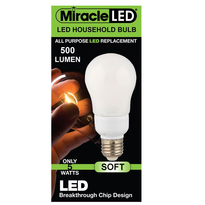 Miracle LED Household 5w 120v Frosted Soft White E26 All Purpose LED Light Bulb