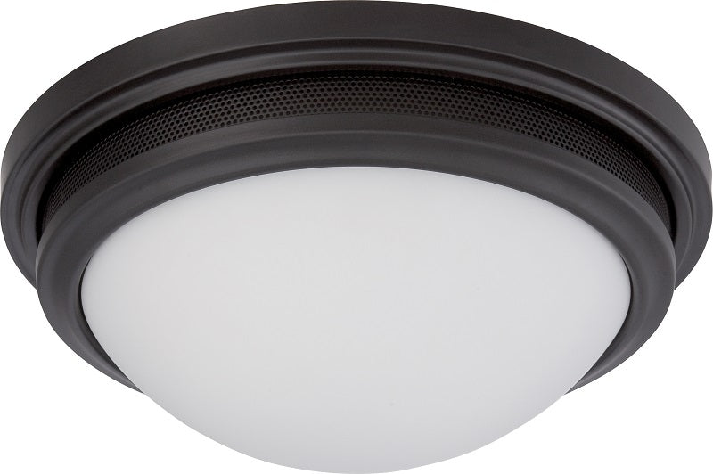 Nuvo Corry 16w 13.25" LED Flush Fixture w/ Frosted Glass in Aged Bronze Finish