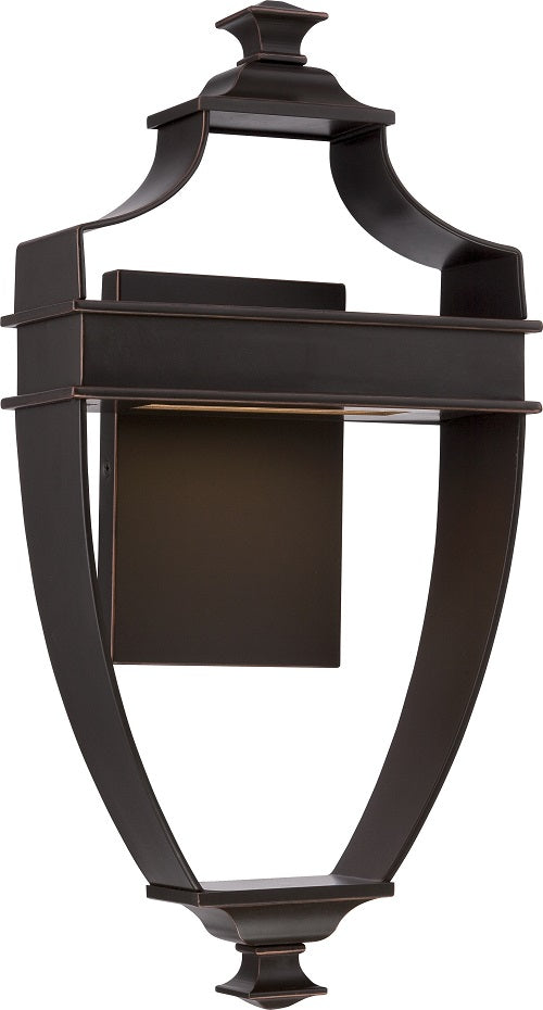 Nuvo 8.75 inch Cooper LED Outdoor Wall Light Bronze Rectangular Frosted Glass