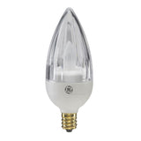 GE 2.4w Clear Fluted LED Bulb Soft White 100Lm Candelabra Flame lamp
