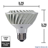 GE 12w 120v PAR30 White 2700k NFL20 Dimmable Energy Smart Light Bulb - BulbAmerica