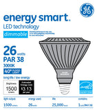 GE 26w PAR38 LED Bulb Dimmable Flood 1500Lm Warm White lamp - BulbAmerica
