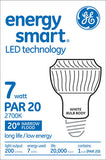 GE 7w PAR20 LED Bulb Warm White Narrow Flood 200Lm White lamp - BulbAmerica