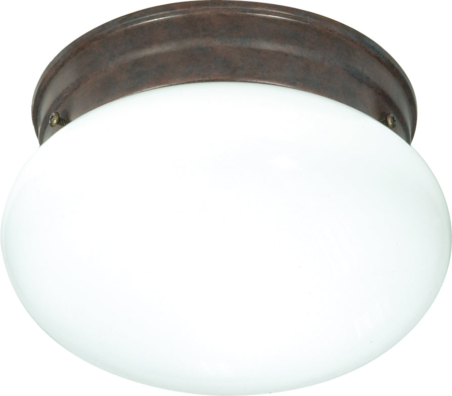 1-Light 8" Flush Mounted Close-to-Ceiling Light Fixture in Old Bronze Finish