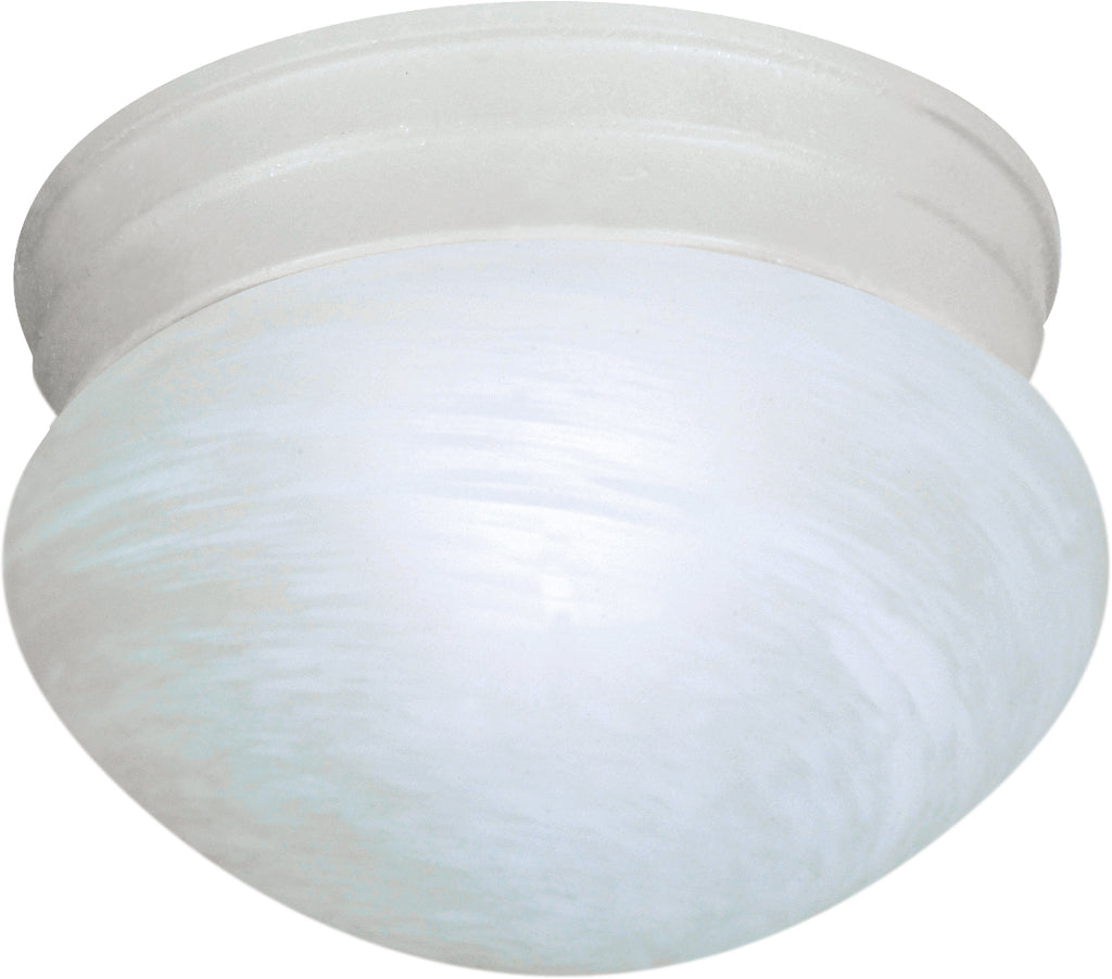 1-Light 8" Flush Mounted Close-to-Ceiling Light Fixture in Textured White Finish