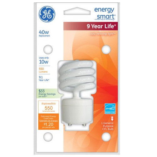 GE 10W CFL GU24 Plug-In base Soft White Compact Fluorescent bulb